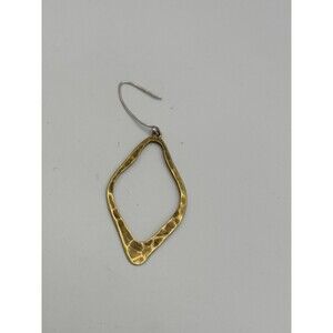 Waxing Poetic Diamond Shaped Dangle Single Earring Brass Sterling Silver